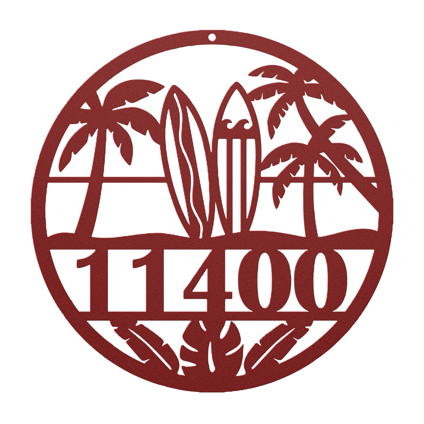 Surfers Beach Metal Address Sign Personalized With Your Street Address Numbers