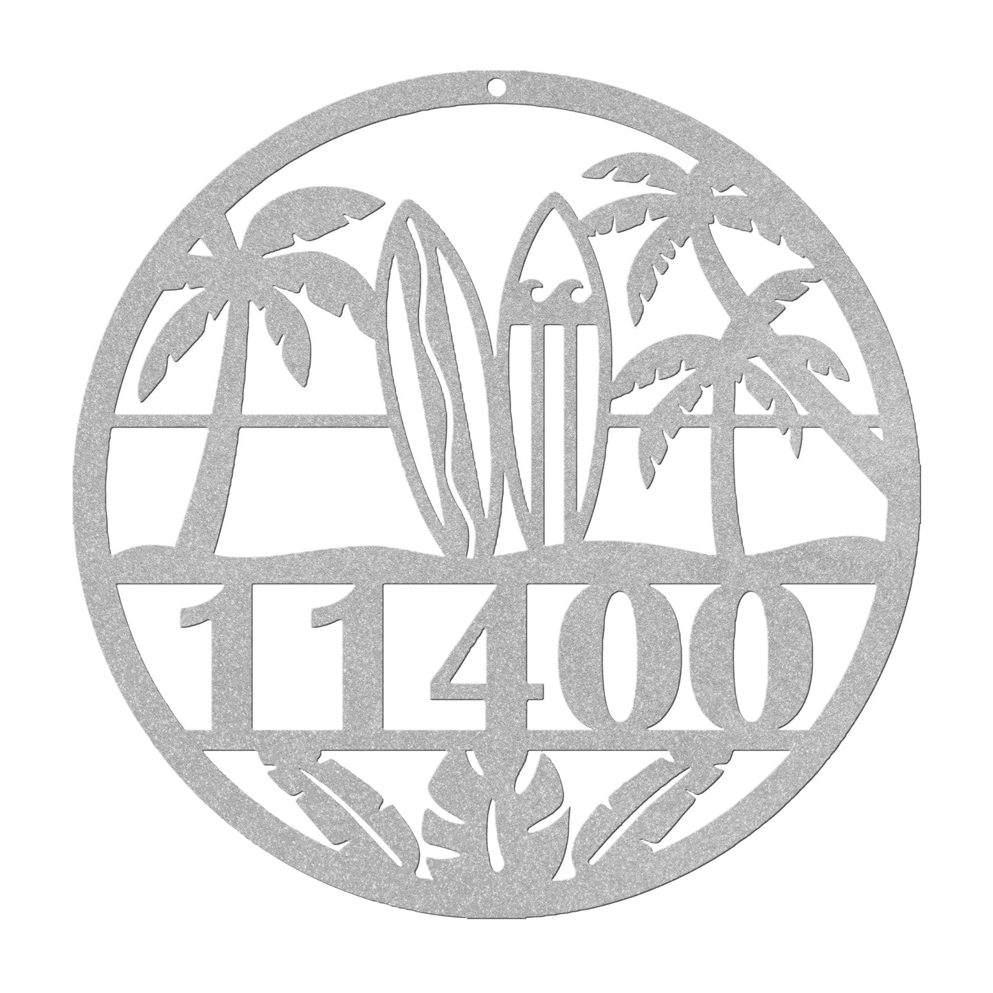 Surfers Beach Metal Address Sign Personalized With Your Street Address Numbers