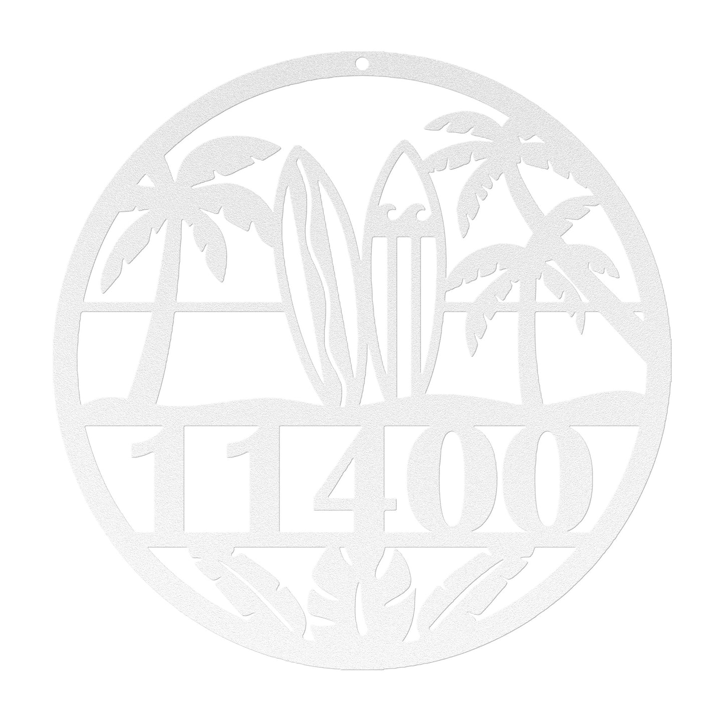 Surfers Beach Metal Address Sign Personalized With Your Street Address Numbers
