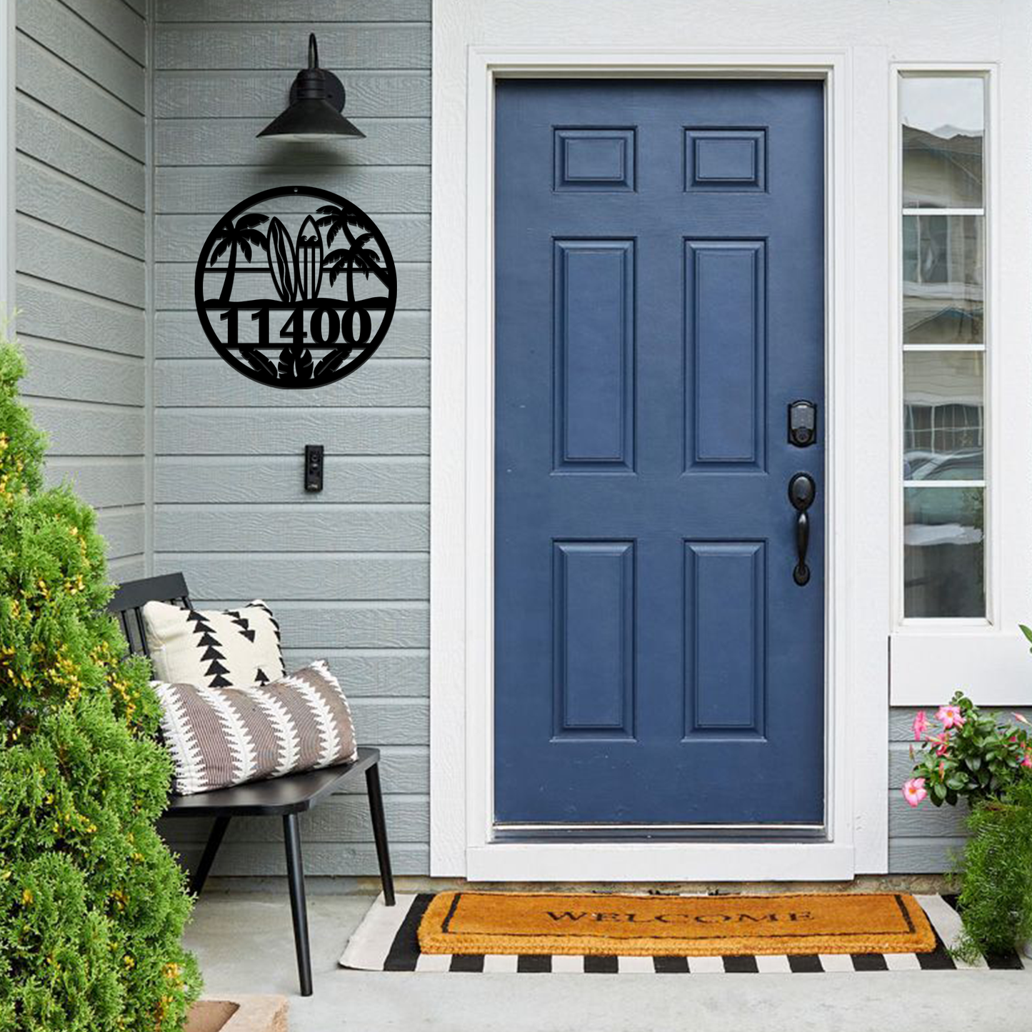 Surfers Beach Metal Address Sign Personalized With Your Street Address Numbers
