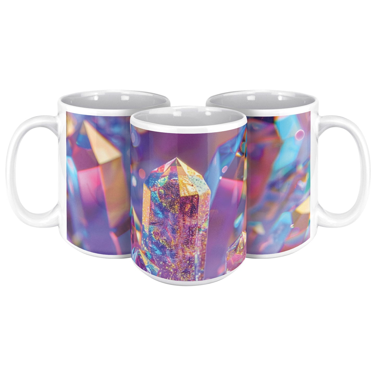 15 ounce 3D Glitter Holographic Crystals Mug