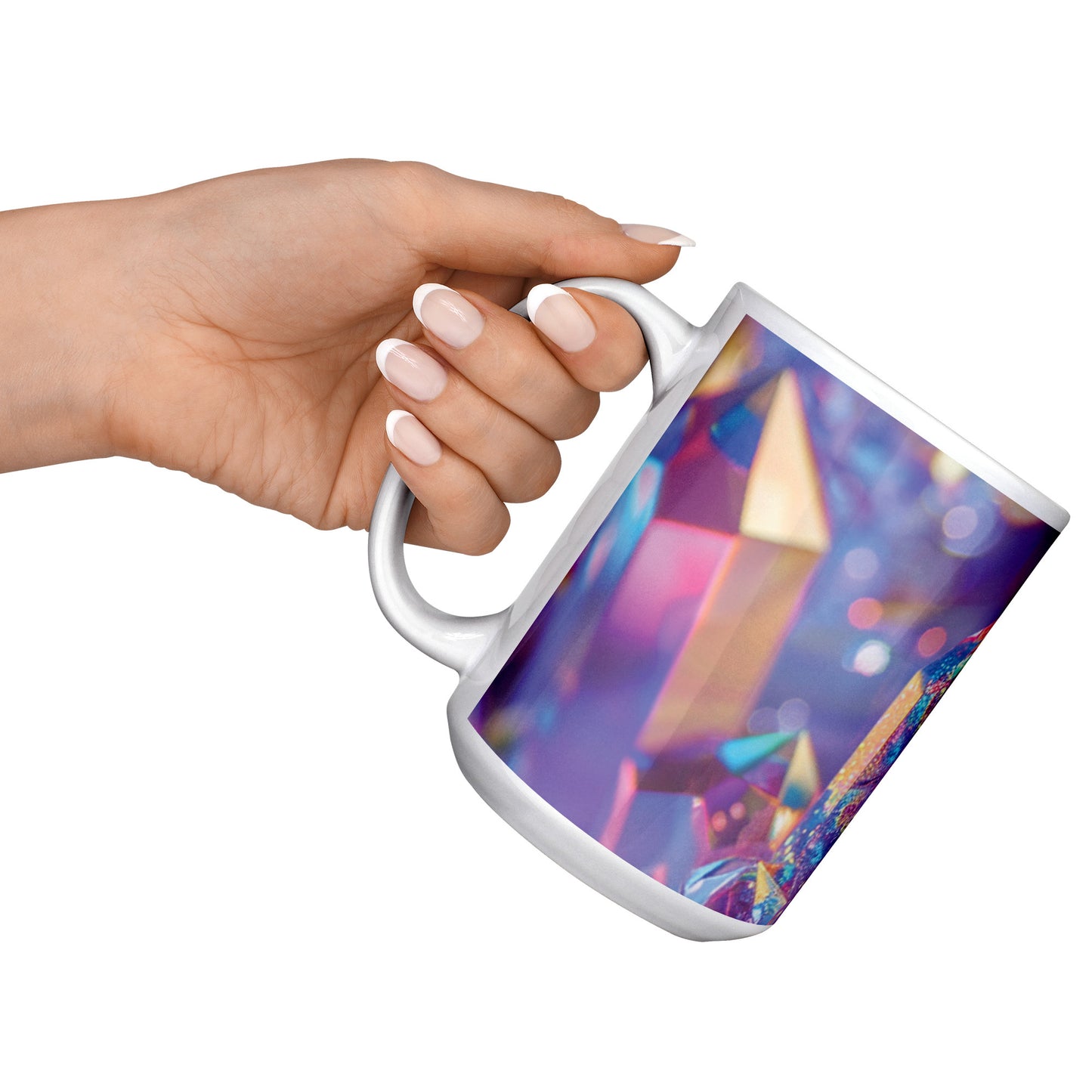 15 ounce 3D Glitter Holographic Crystals Mug