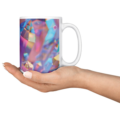 15 ounce 3D Glitter Holographic Crystals Mug