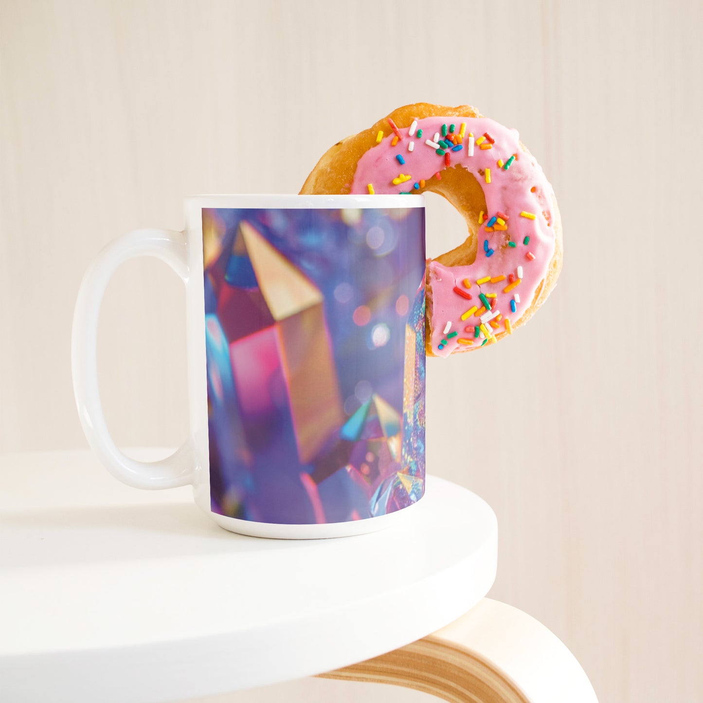15 ounce 3D Glitter Holographic Crystals Mug