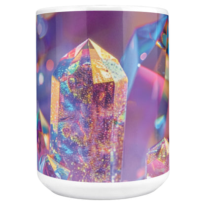 15 ounce 3D Glitter Holographic Crystals Mug