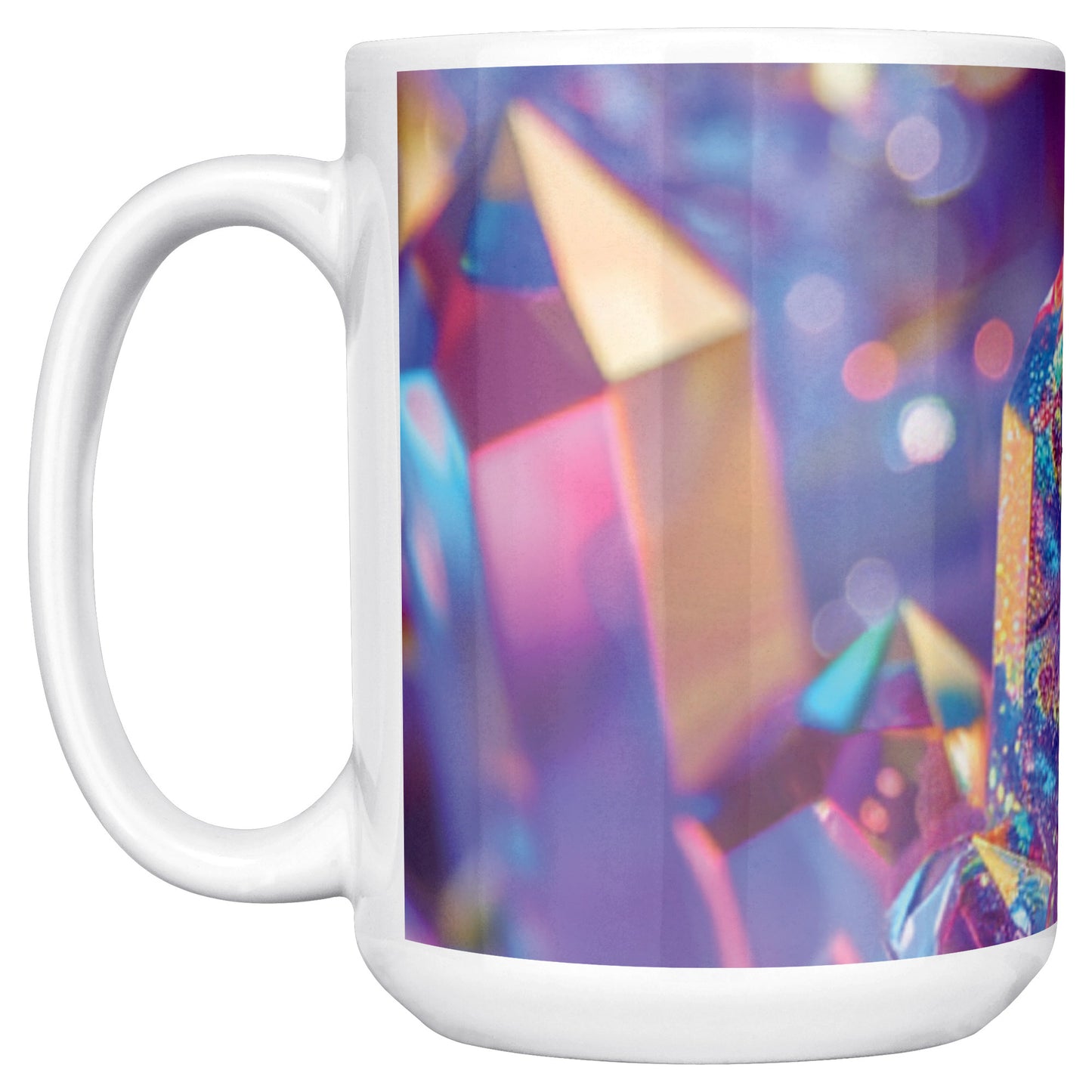 15 ounce 3D Glitter Holographic Crystals Mug