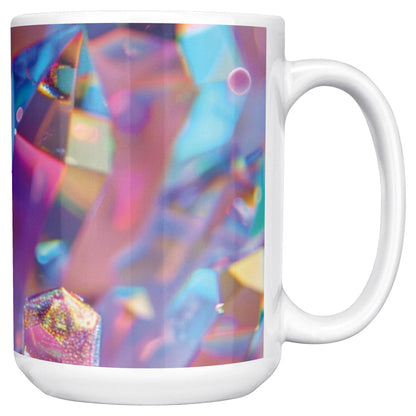 15 ounce 3D Glitter Holographic Crystals Mug