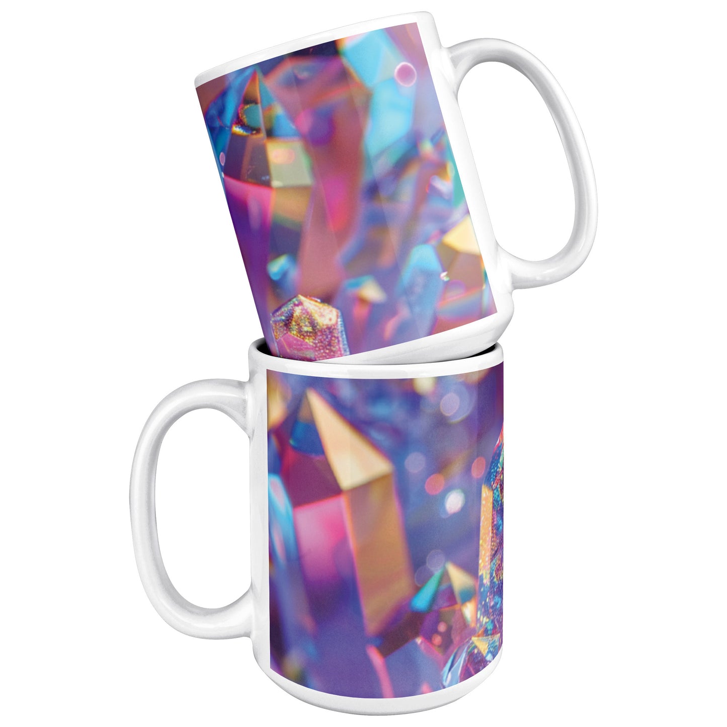 15 ounce 3D Glitter Holographic Crystals Mug
