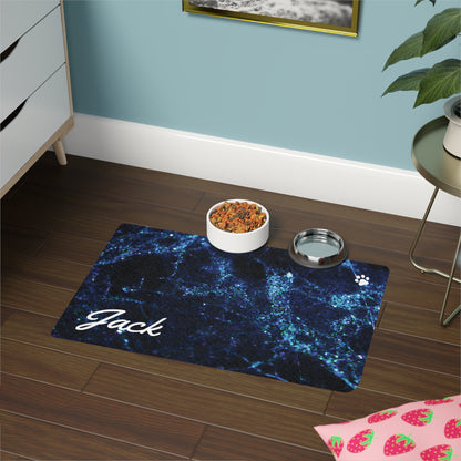 Pet Food Mat (12x18) Blue Marble