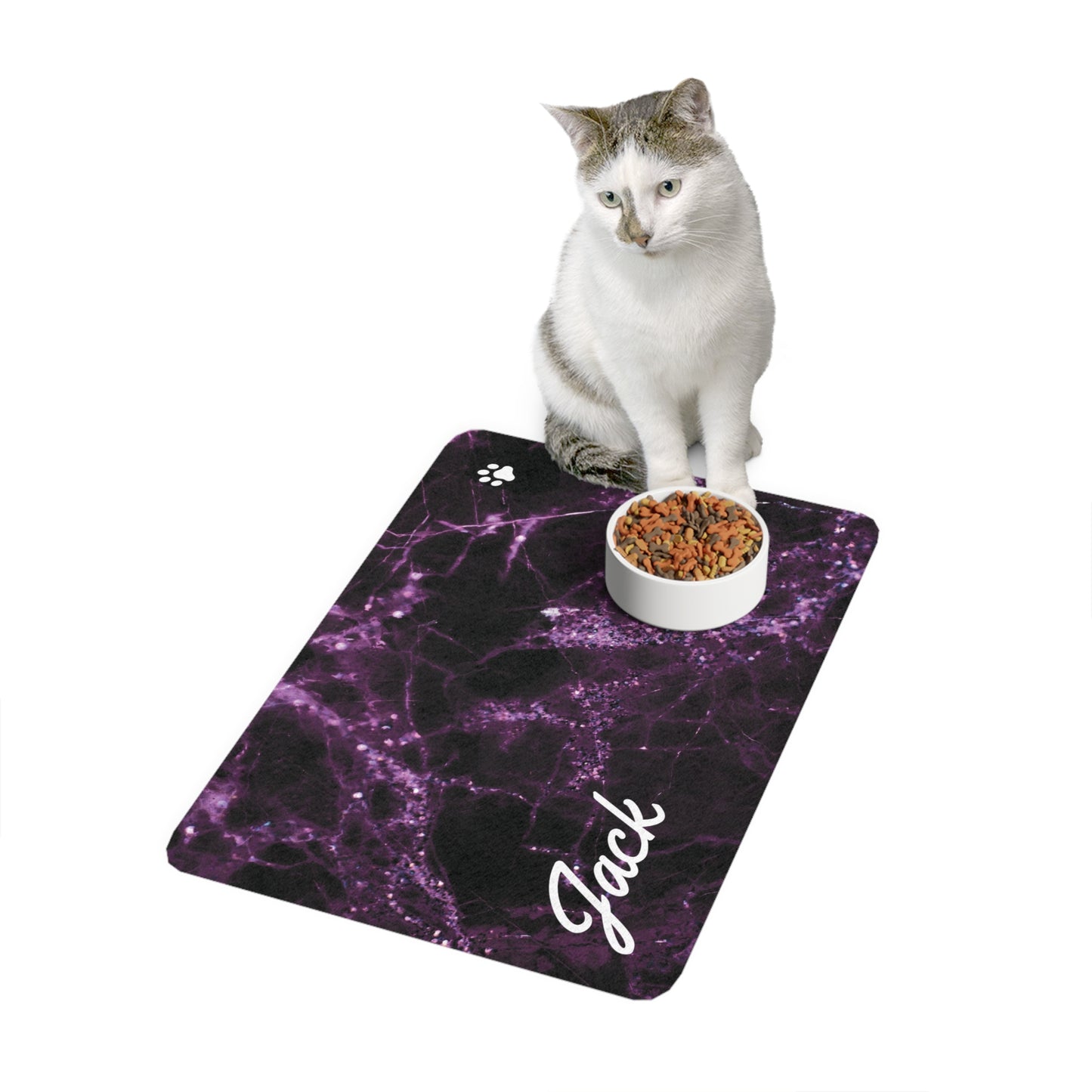 Pet Food Mat (12x18) Purple Marble