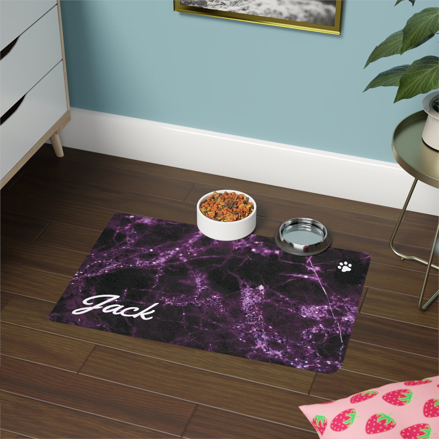 Pet Food Mat (12x18) Purple Marble