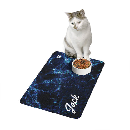 Pet Food Mat (12x18) Blue Marble