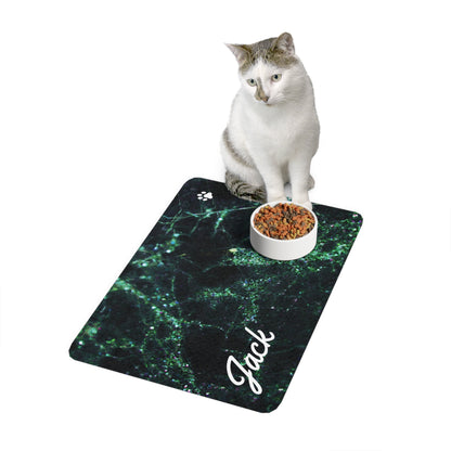 Pet Food Mat (12x18) Green Marble