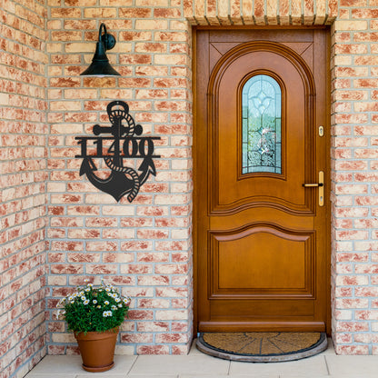 Anchor Metal Address Sign Personalized With Your Street Address Numbers