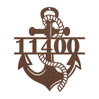 Anchor Metal Address Sign Personalized With Your Street Address Numbers