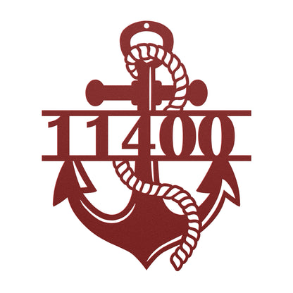 Anchor Metal Address Sign Personalized With Your Street Address Numbers