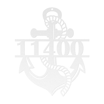 Anchor Metal Address Sign Personalized With Your Street Address Numbers
