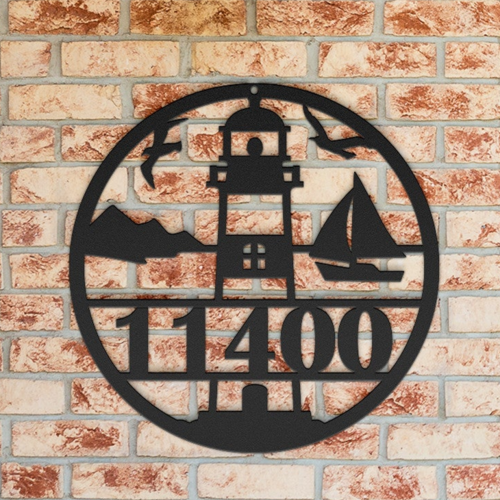 Personalized Lighthouse Metal Sign, Custom Lighthouse Name Sign, Beach Personalized Lighthouse Metal Sign, Custom Lighthouse Name Sign, Beach