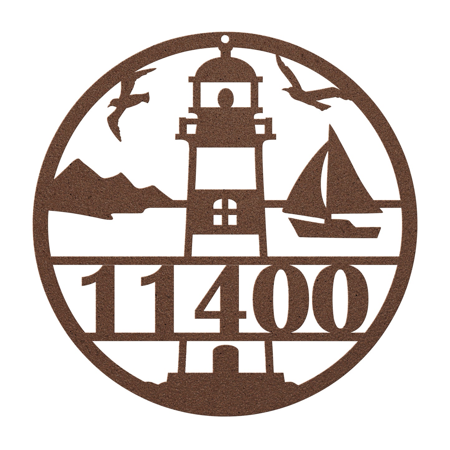 Lighthouse Metal Address Sign Personalized With Your Street Address Numbers