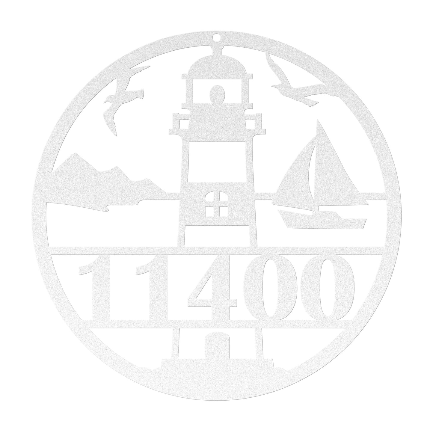 Lighthouse Metal Address Sign Personalized With Your Street Address Numbers