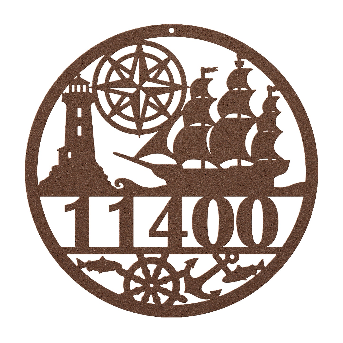 Nautical Metal Address Sign Personalized With Your Street Address Numbers