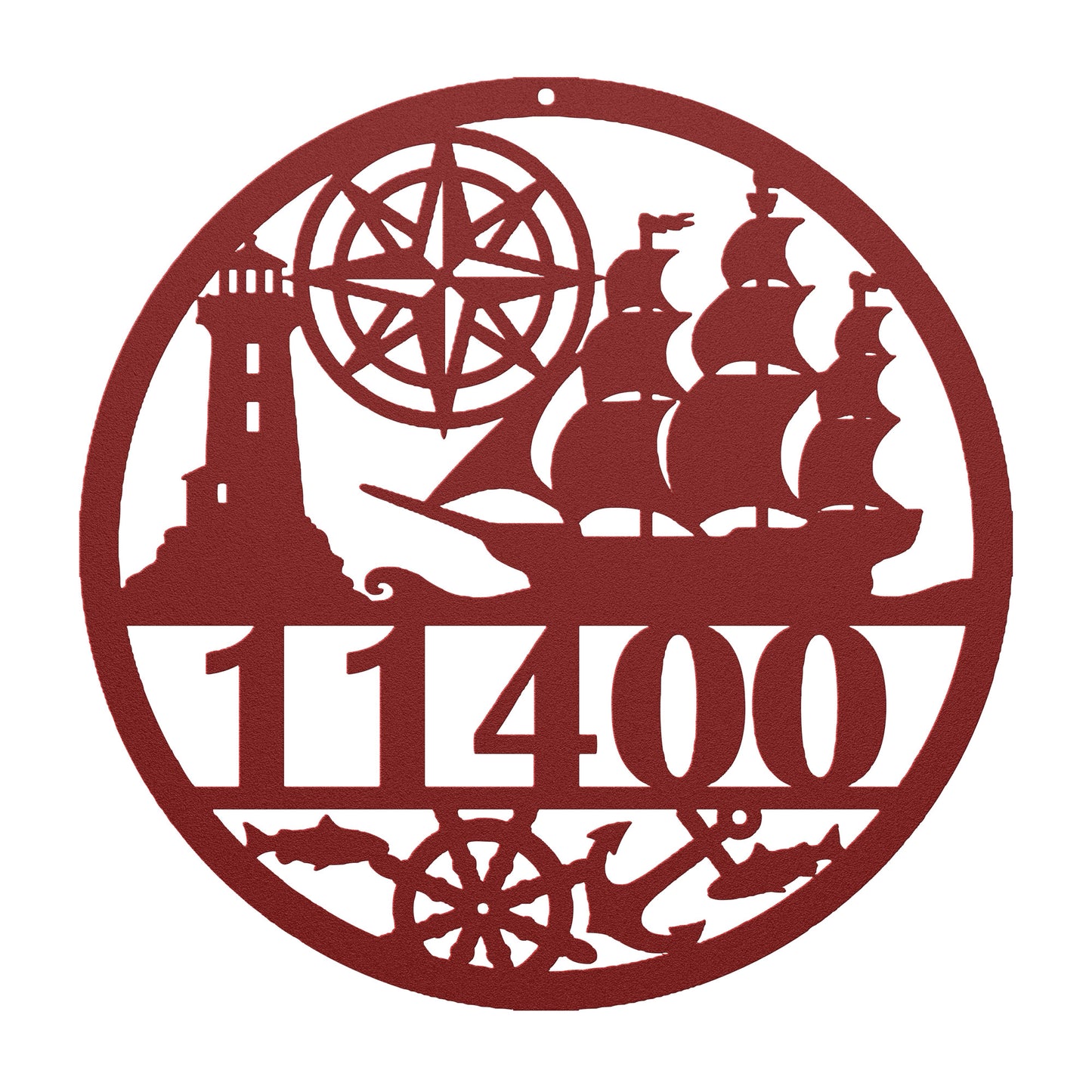 Nautical Metal Address Sign Personalized With Your Street Address Numbers