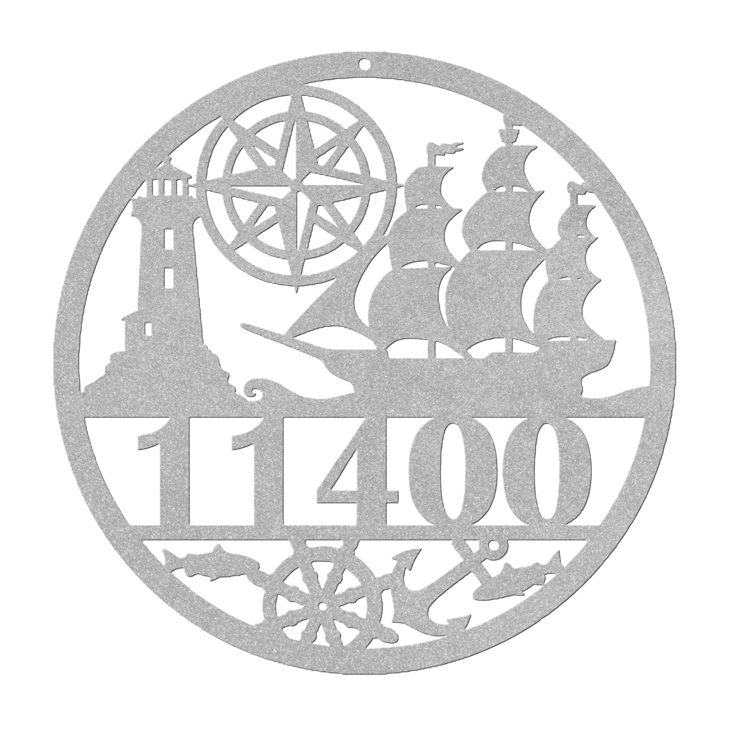 Nautical Metal Address Sign Personalized With Your Street Address Numbers