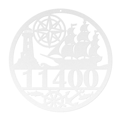 Nautical Metal Address Sign Personalized With Your Street Address Numbers
