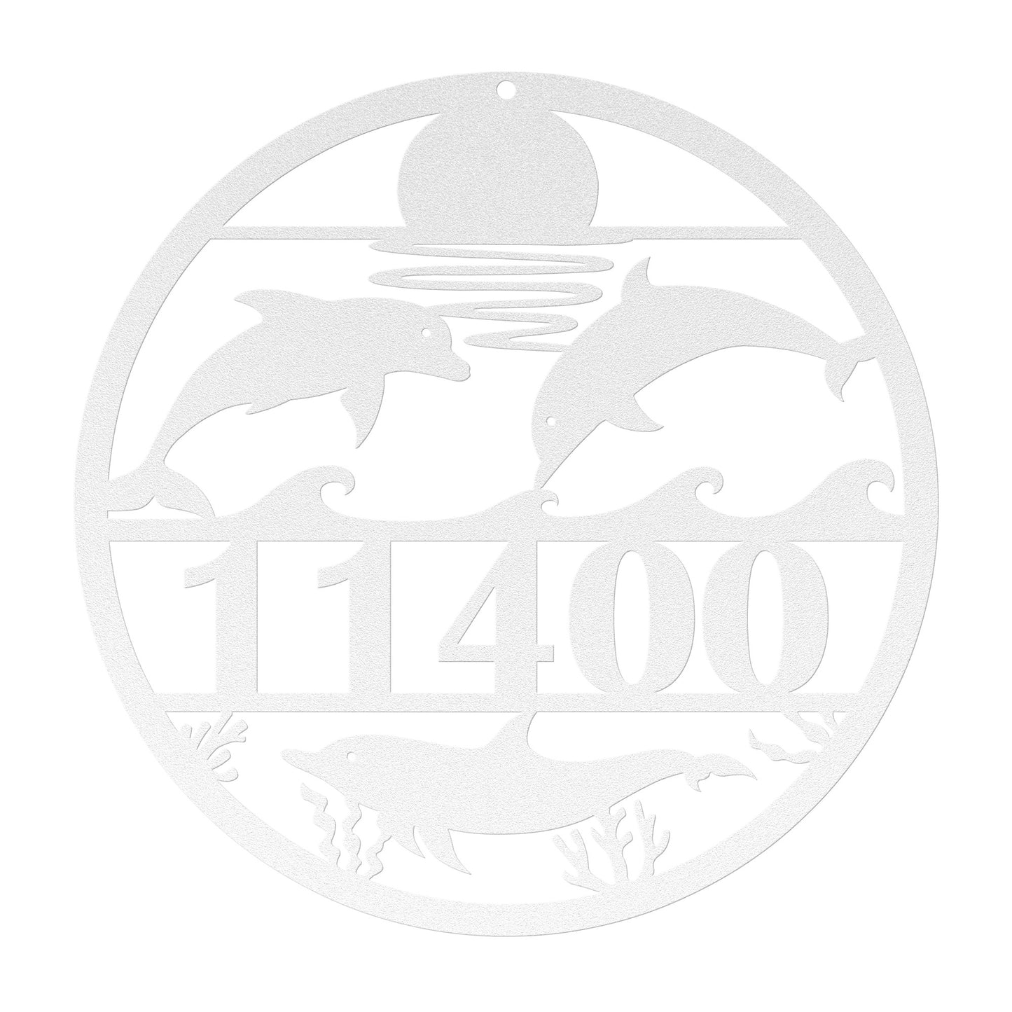 Dolphin Metal Address Sign, Decorative Sign Personalized With Your Street Address Numbers