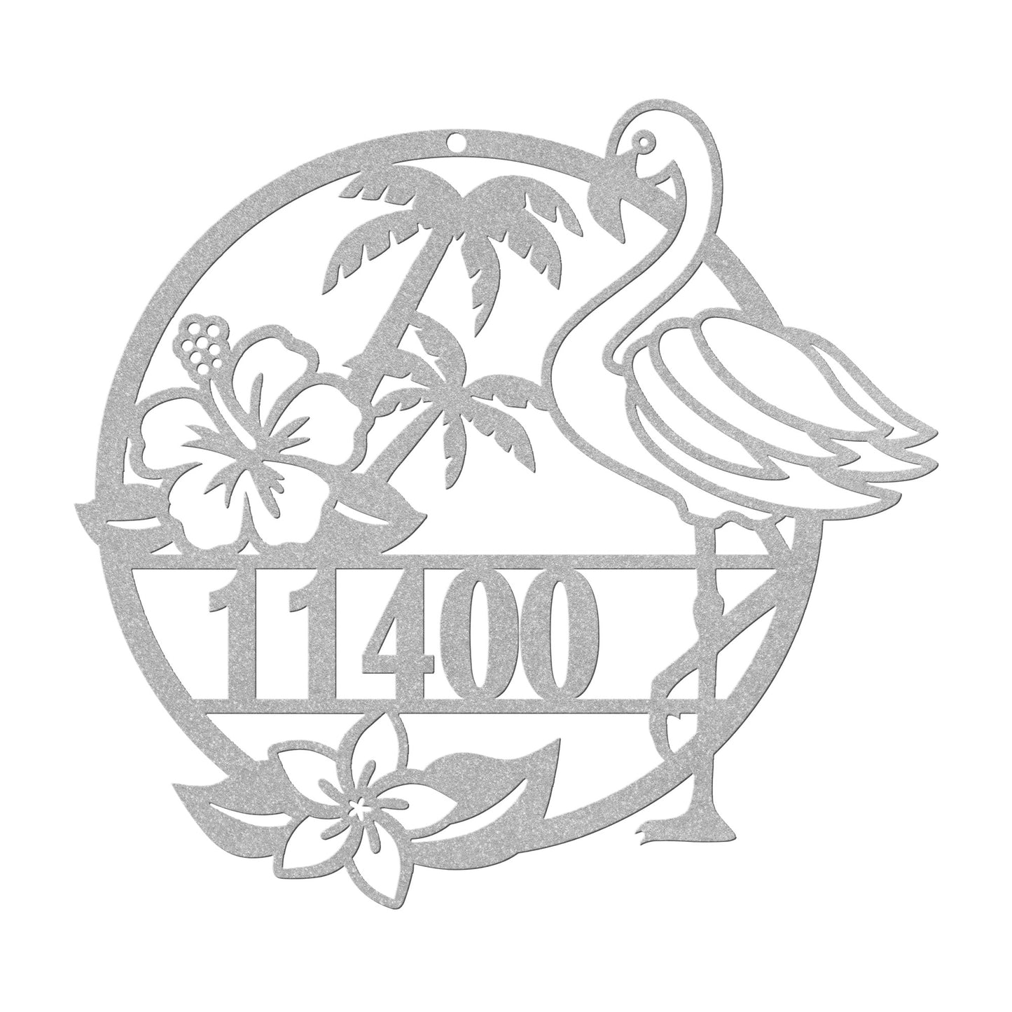 Flamingo Metal Address Sign, Personalized With Your Street Address Numbers