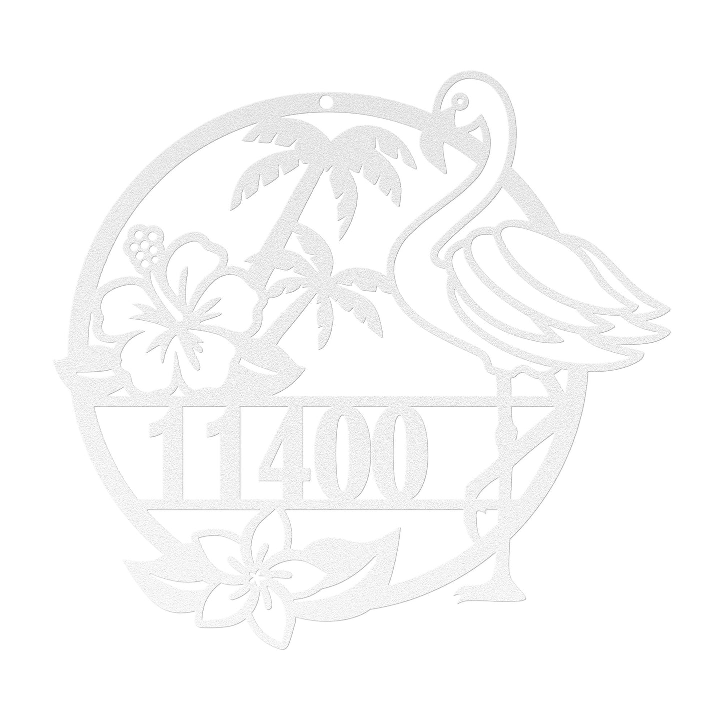 Flamingo Metal Address Sign, Personalized With Your Street Address Numbers