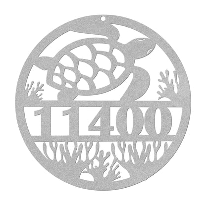 Turtle Metal Address Sign Personalized With Your Street Address Numbers