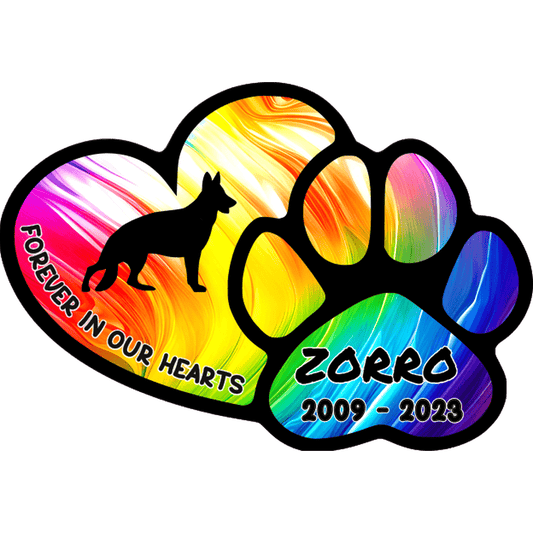 Dog Memorial Window Cling Decal Suncatcher Personalized with Pet's Name and Likeness