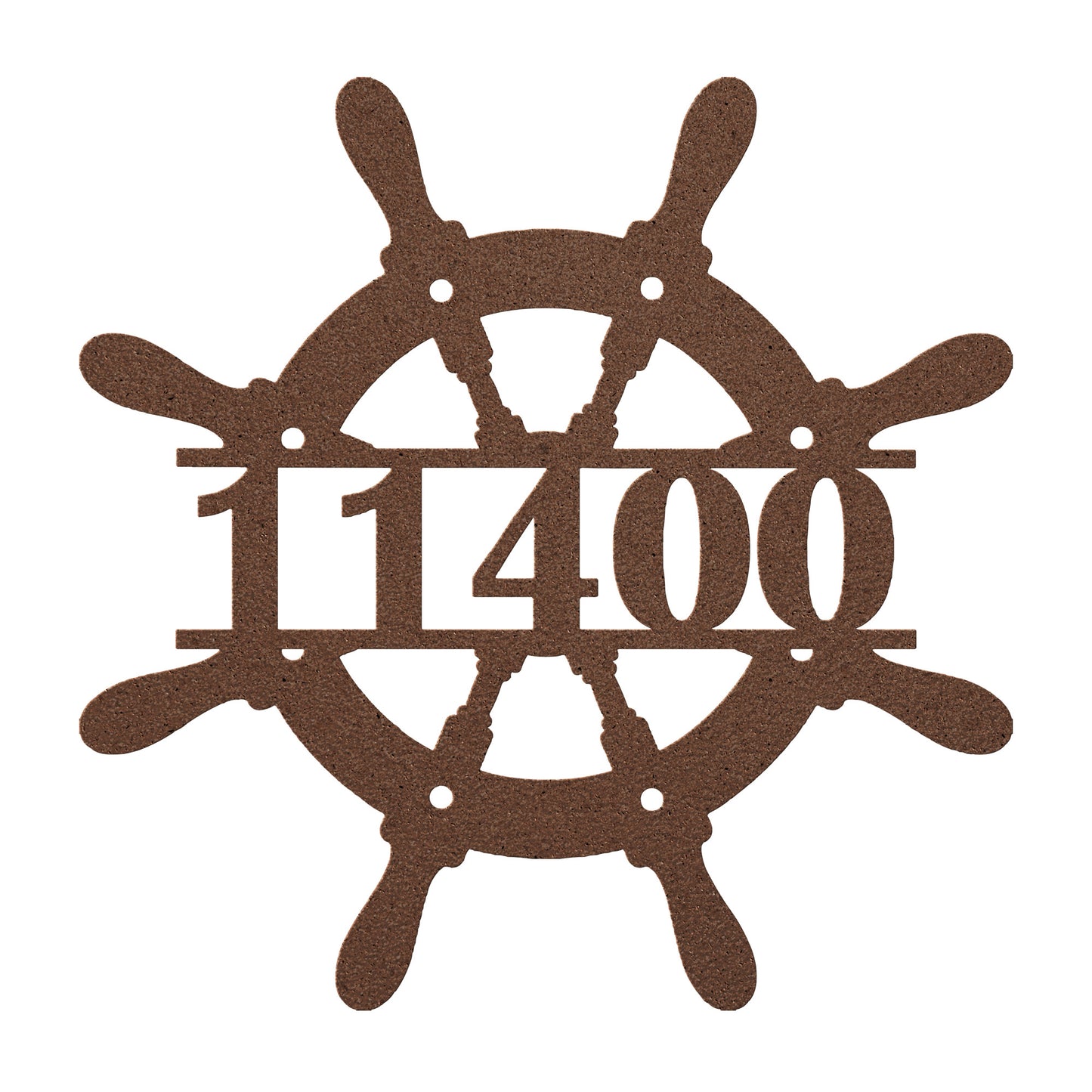 Ship Wheel Metal Address Sign, Personalized With Your Address Numbers