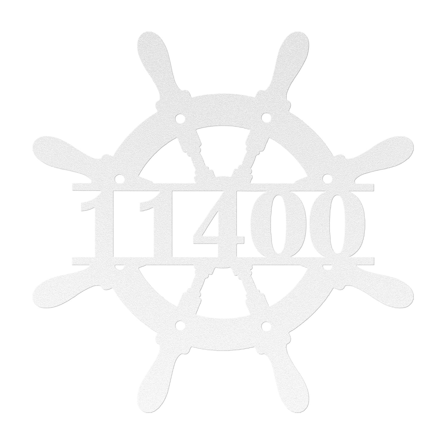 Ship Wheel Metal Address Sign, Personalized With Your Address Numbers