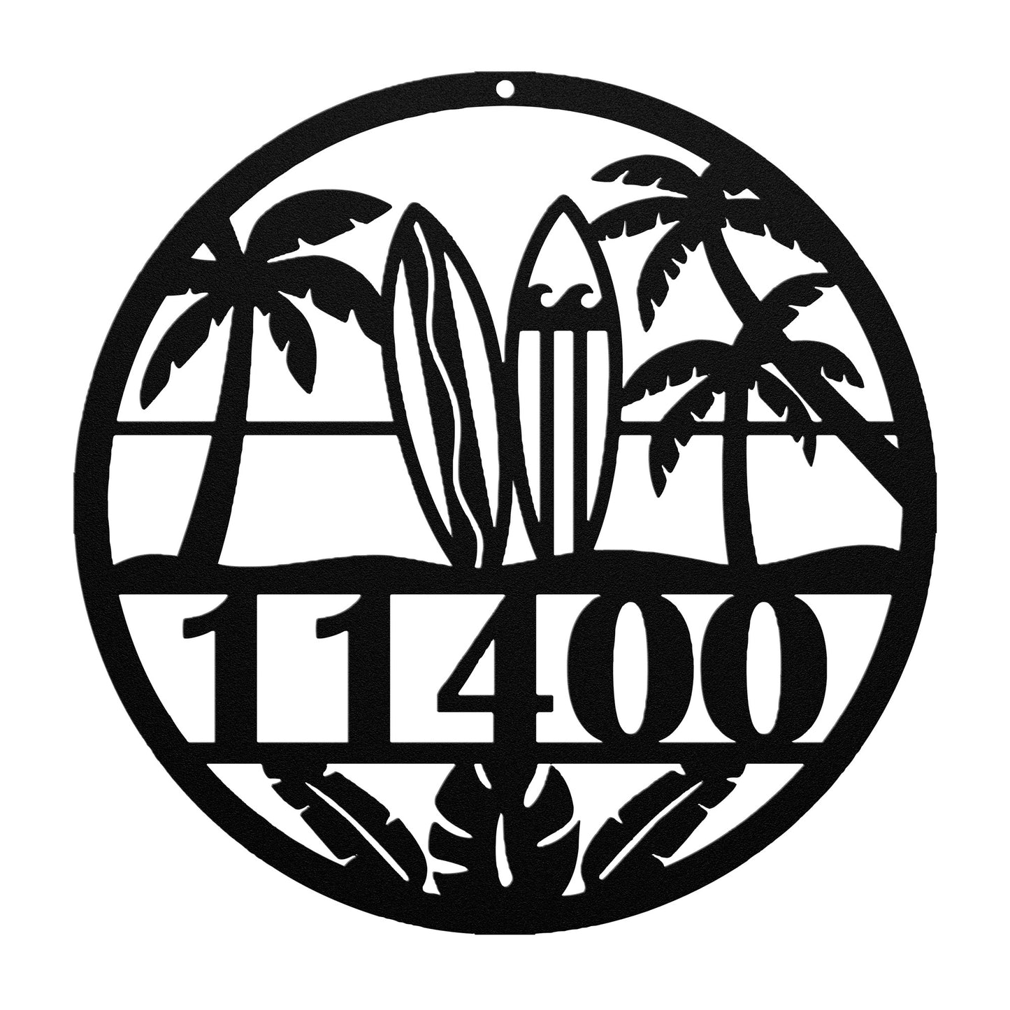 Surfers Beach Metal Address Sign Personalized With Your Street Address Numbers