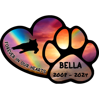 Cat Memorial Window Cling Decal Suncatcher Personalized with Cat's Name and Likeness