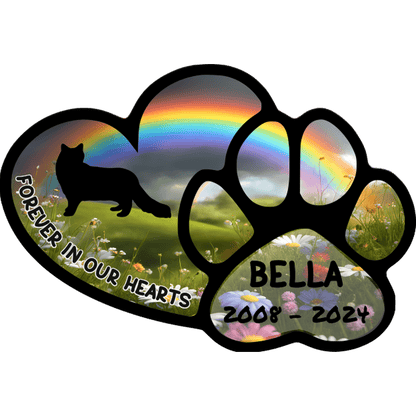 Cat Memorial Window Cling Decal Suncatcher Personalized with Cat's Name and Likeness